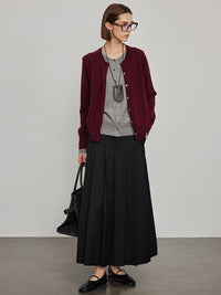 Pressed Pleated Long Skirt_BDHL6444