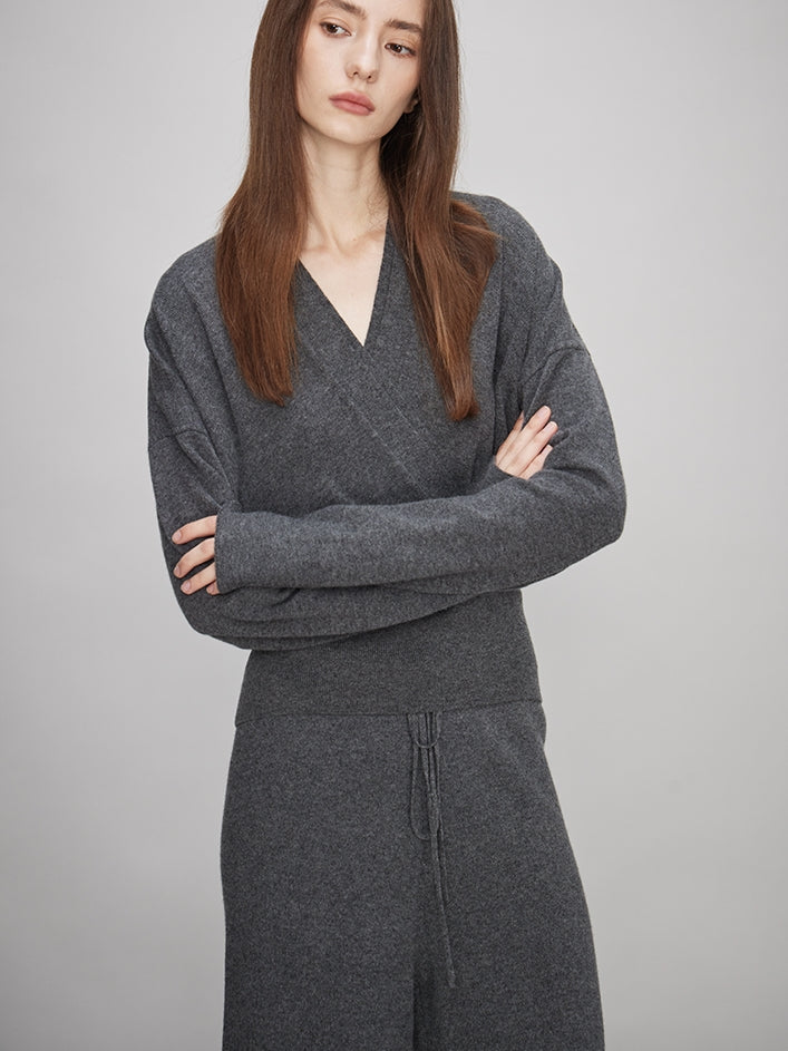 V-Neck Knit Tops Or Elasticated Waist Pants_BDHL7990