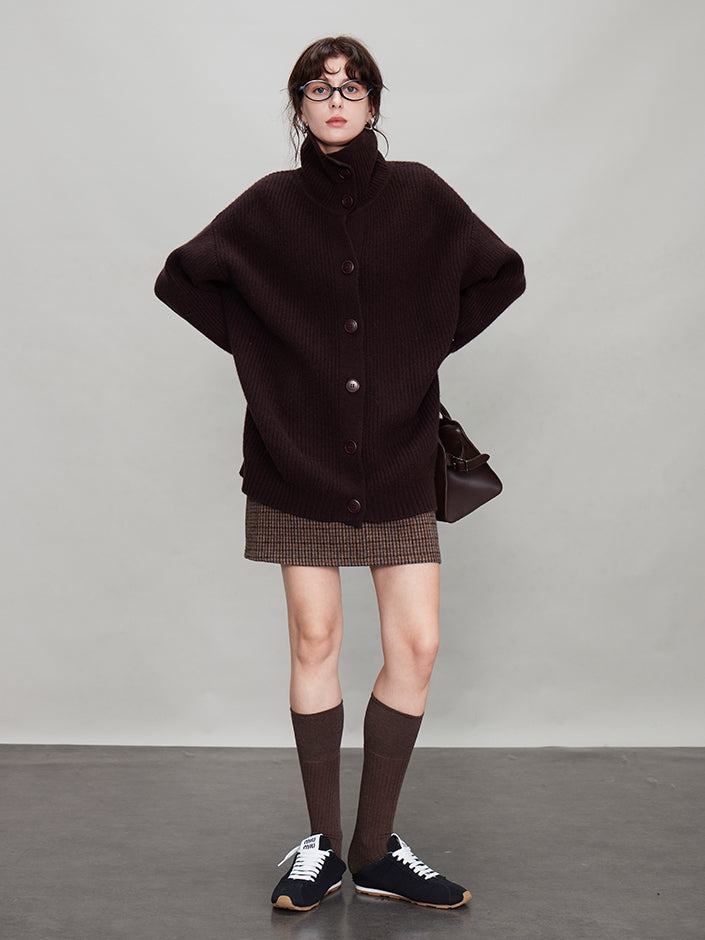 厚針織長版翻領開襟衫_BDHL7942