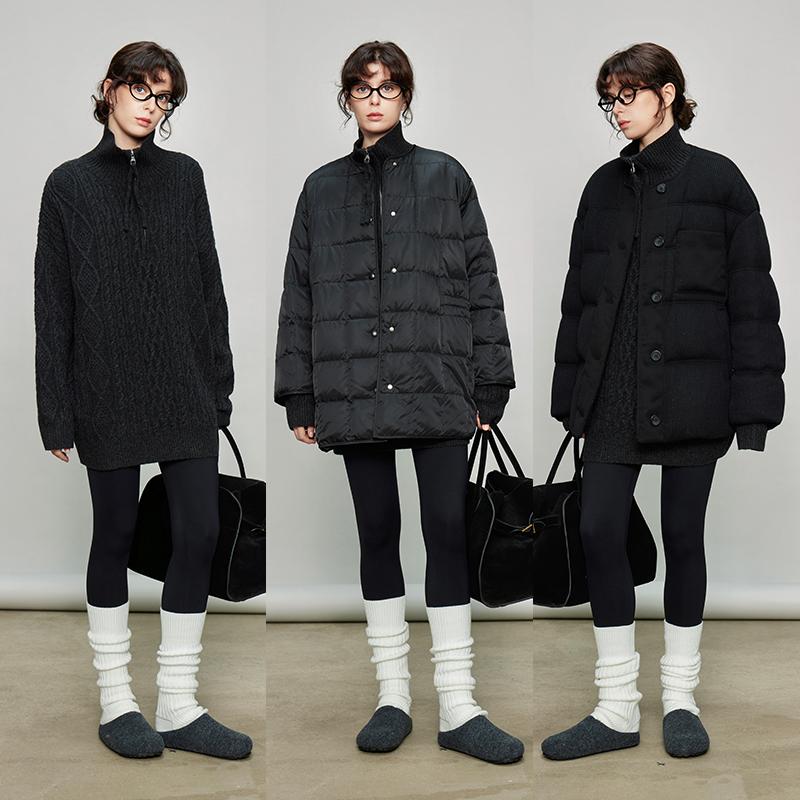 Stand Collar Half-Zip Tops_BDHL7936