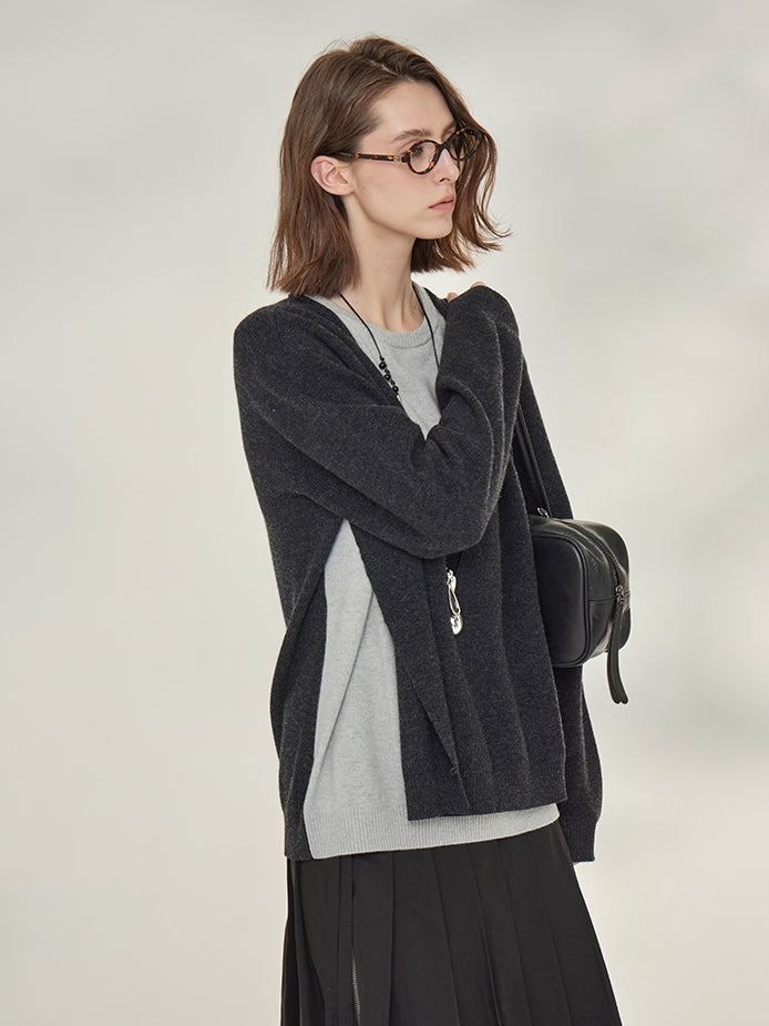 Two-Piece Style U-Neck Knit Tops_BDHL7746