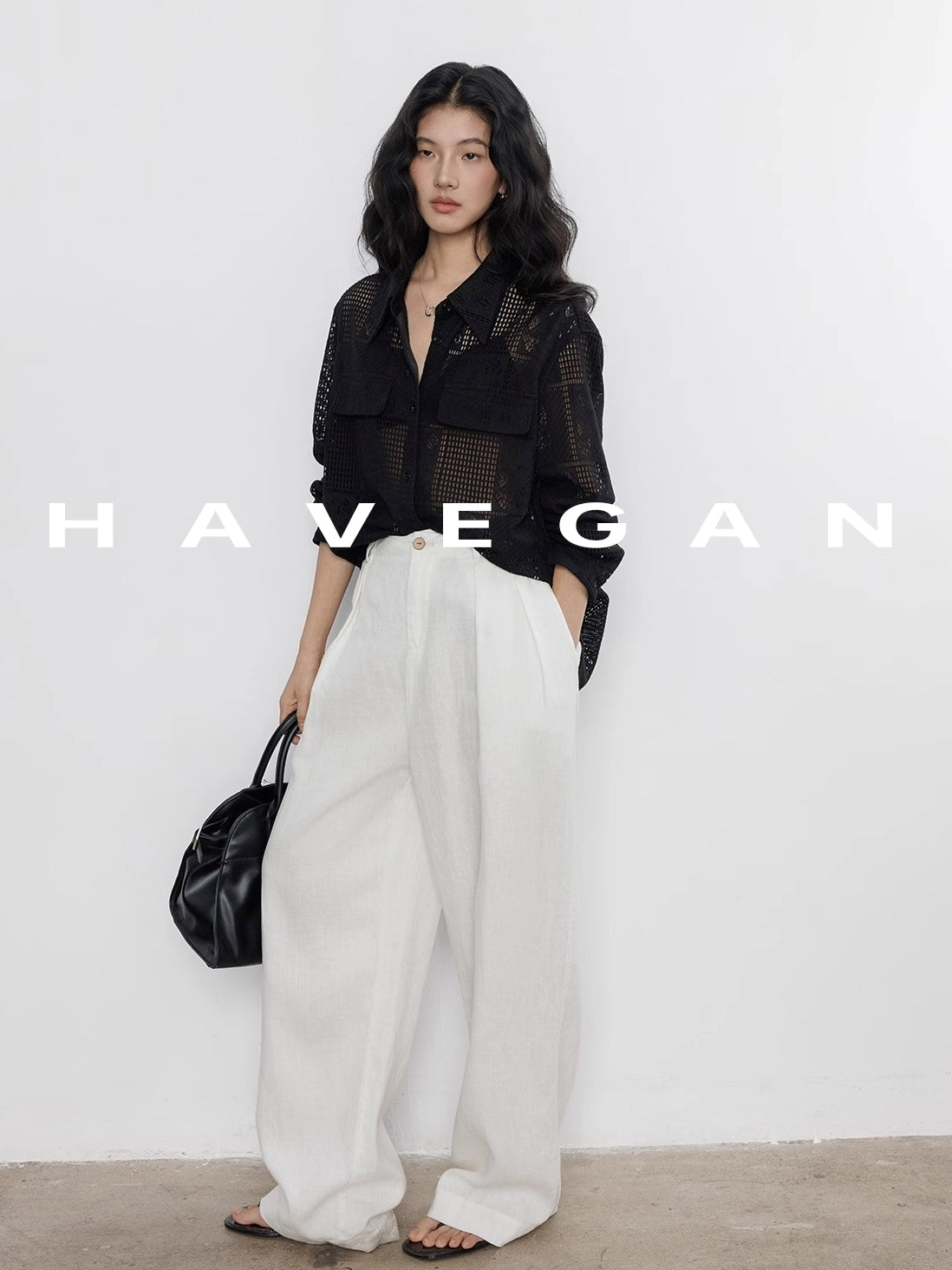 Hollow Lace Knitted Shirt Jacket_BDHL7367