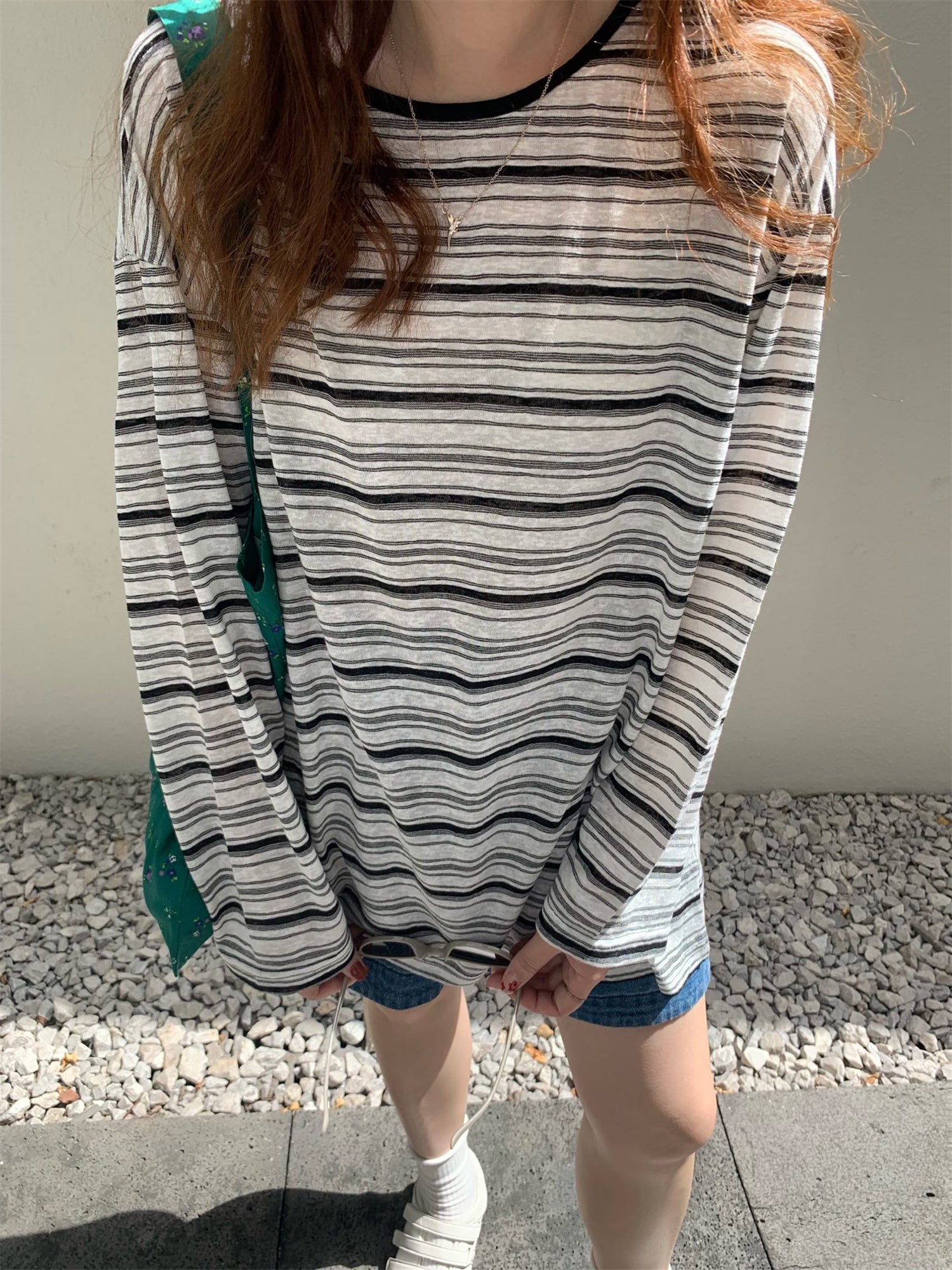 Back Tie Striped Tops_BDHL7613