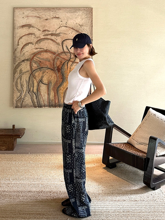 Patterned Wide-Leg Pants_BDHL7619