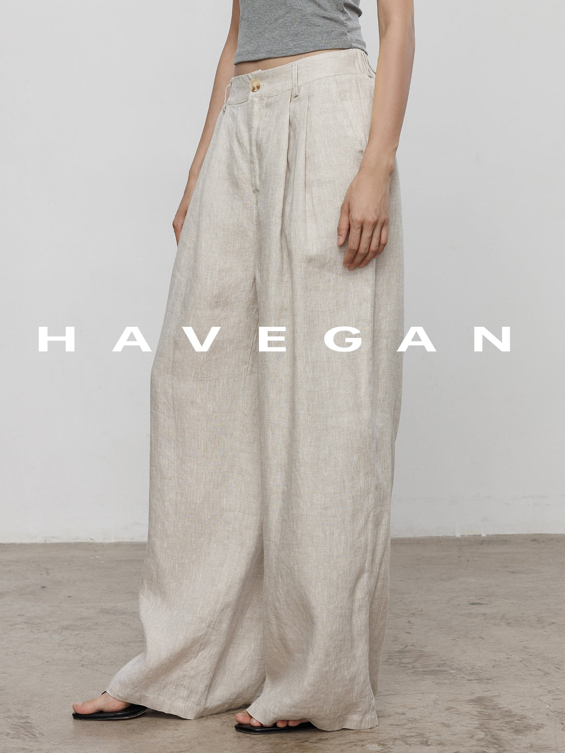 Waist-Strap Sleeveless Shirt And Casual Pants Set_BDHL7481