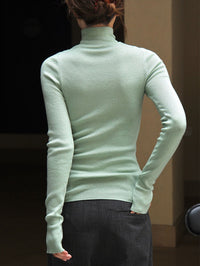 Turtleneck Slim Fit Simple Tops_BDHL6525