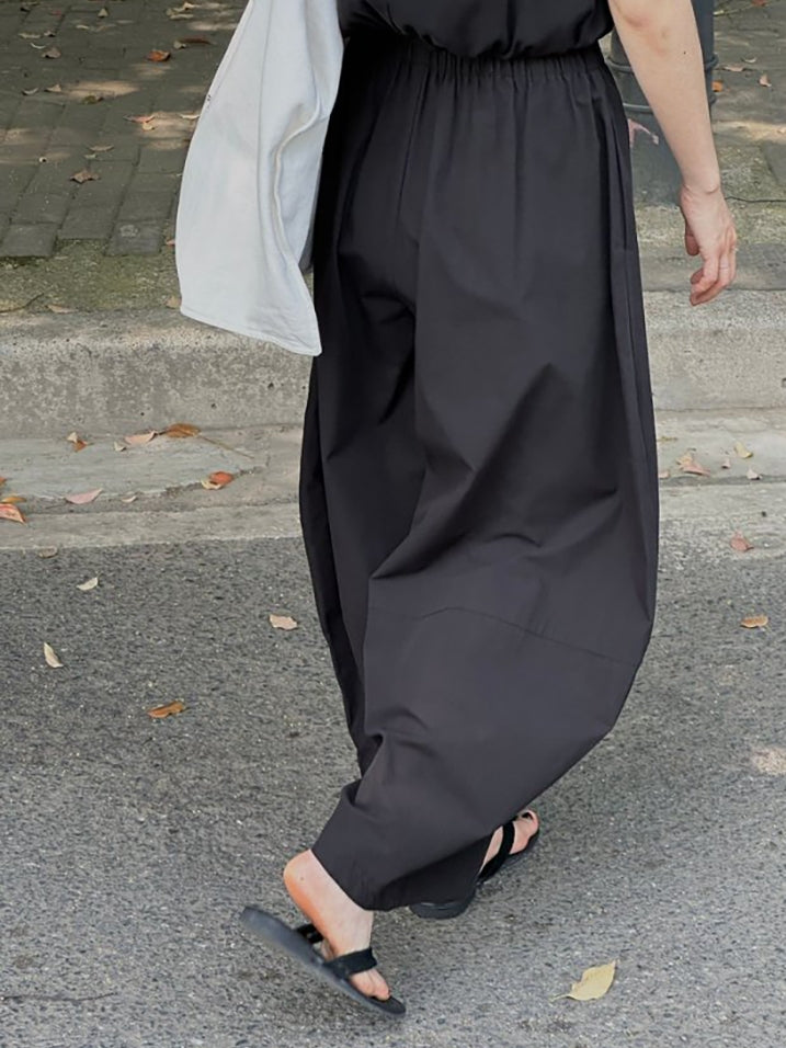 Curved Loose-Fitting Carrot Pants_BDHL7525
