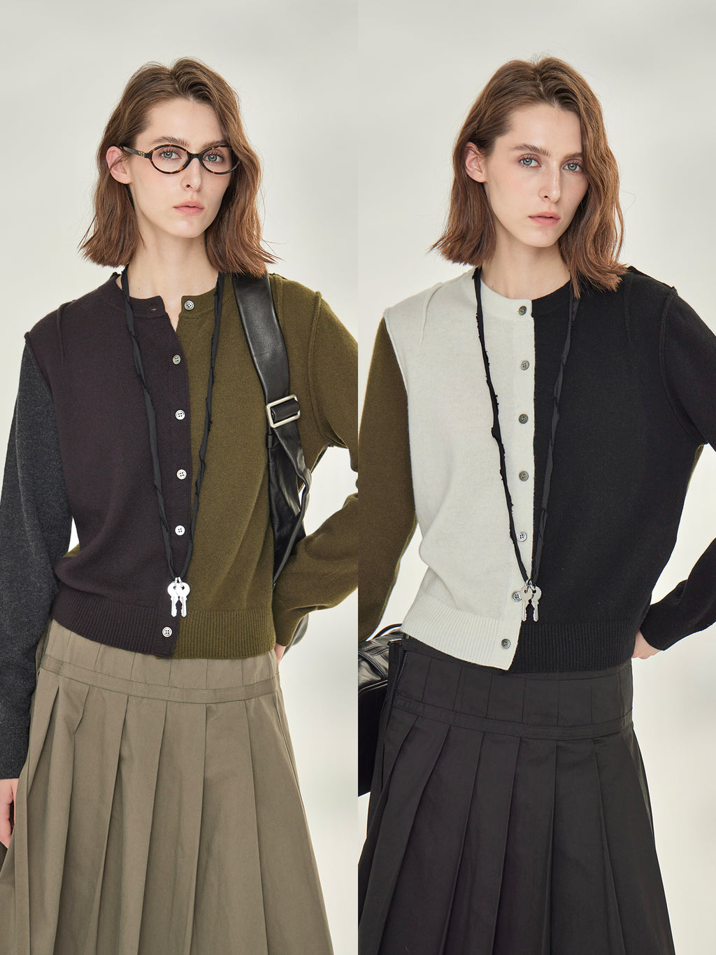 Contrast-Color Knit Cardigan_BDHL7745