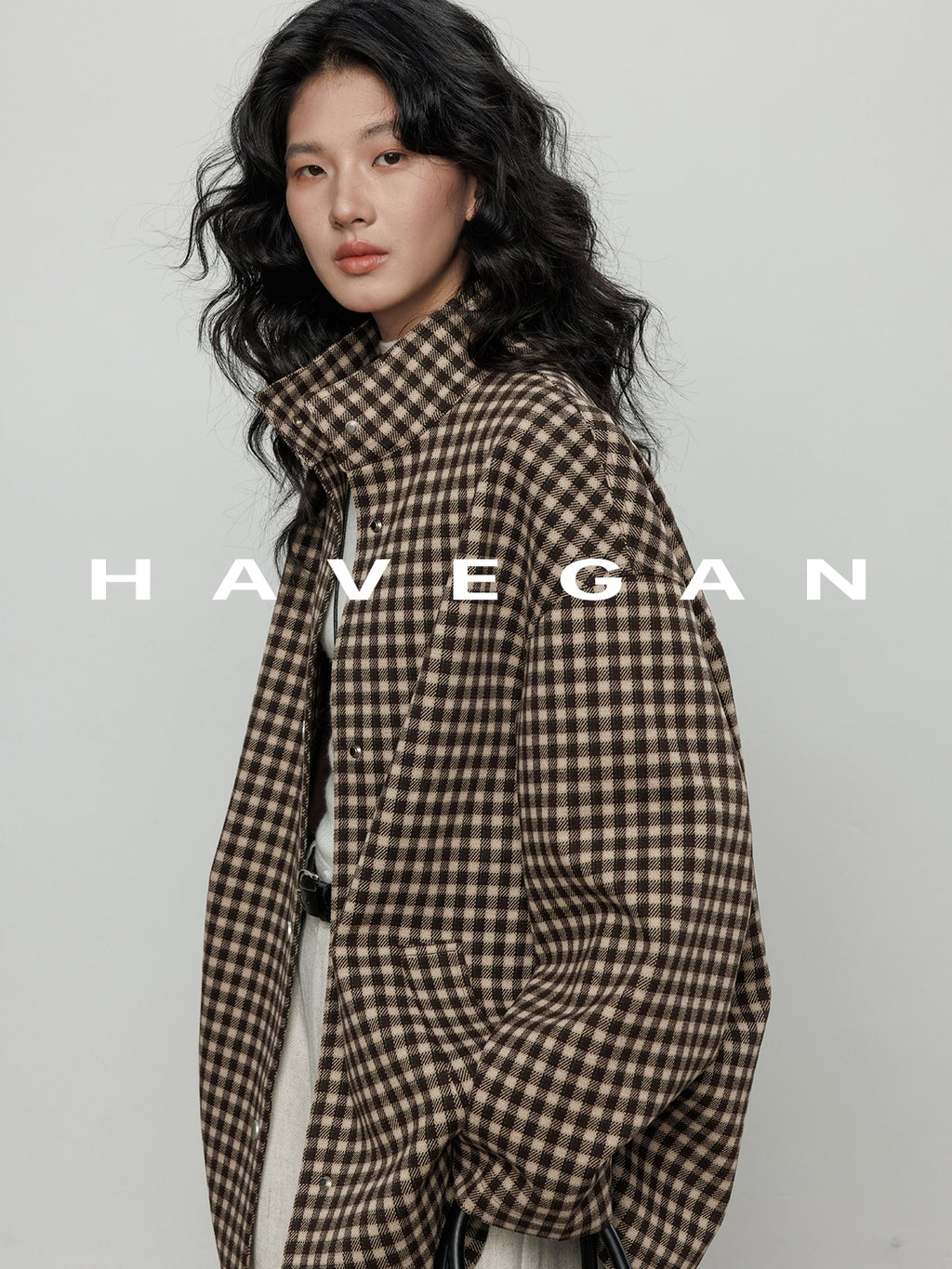 立領格紋上衣_BDHL7961