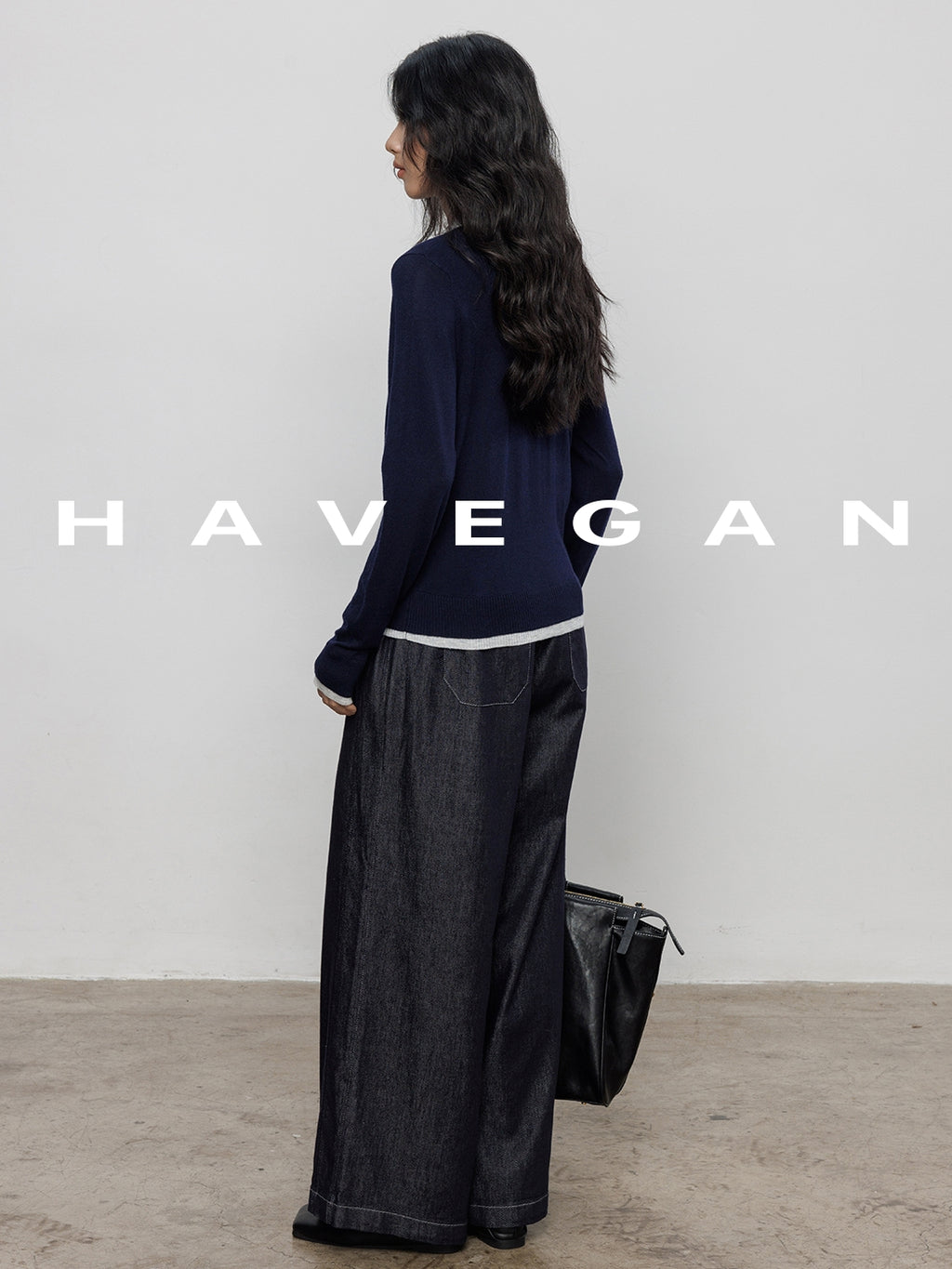 Wash-Finished Denim Wide-Leg Pants_BDHL7695