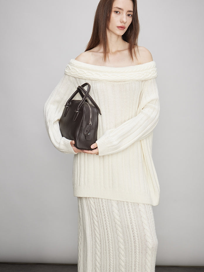 Off-Shoulder Knit Tops Or Knit Waist Skirt_BDHL7992