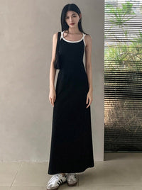 Back Cross Camisole Long Dress_BDHL6158