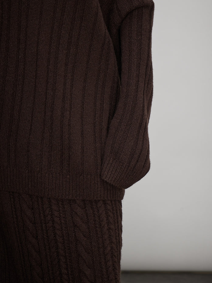 Off-Shoulder Knit Tops Or Knit Waist Skirt_BDHL7992