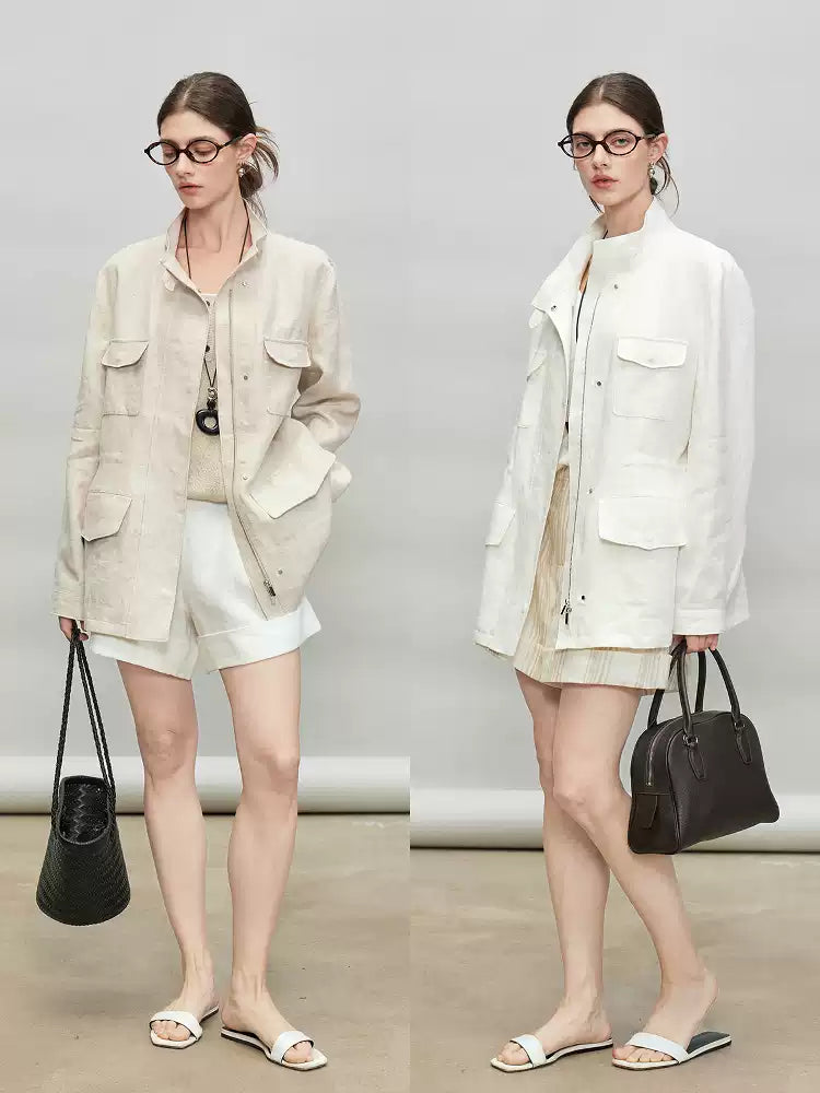 Stand-Up Collar Shirt Jacket_BDHL7278