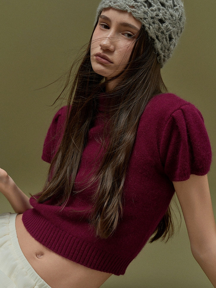 Bubble-Sleeve Turtleneck Knit_BDHL8159