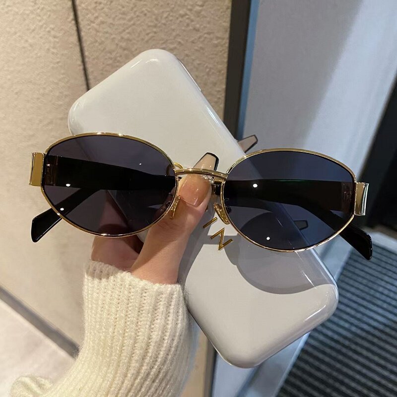 Rimless Oval Metal Sunglasses_BDHL8376