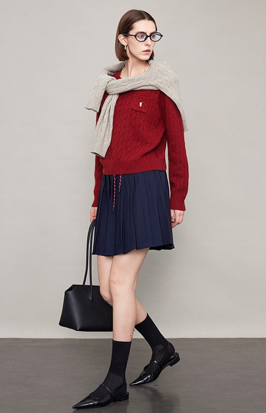 College String Pleated Skirt_BDHL6618