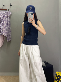 Hollow Sleeveless Knitted Tops_BDHL7295