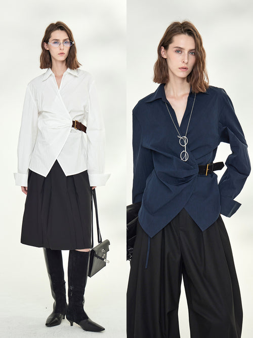 Asymmetrical Waist Belt Shirt_BDHL7789