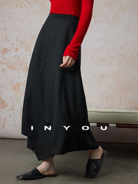 Relaxed Irregular Long Skirt_BDHL6666