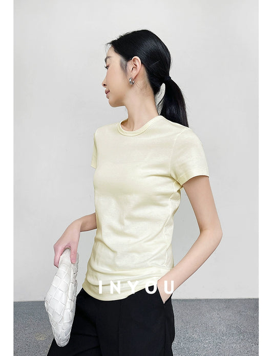 Basic simple plain T-shirt_BDHL5858 - HELROUS