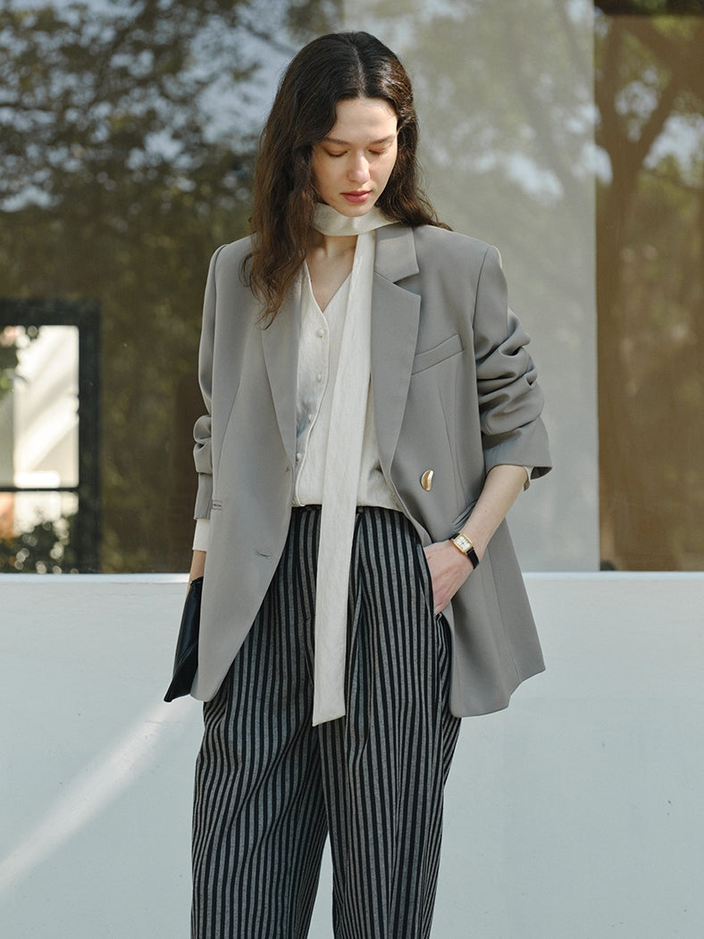 Gold Button Casual Suit Jacket_BDHL7144