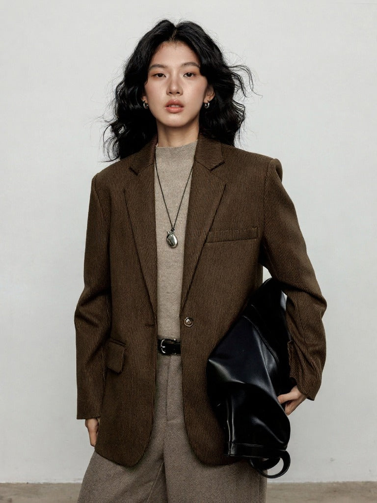 Fleece Blazer Jacket_BDHL7969