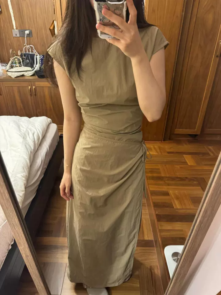 Sleeveless Tops And Slim Long Skirt Set_BDHL7564