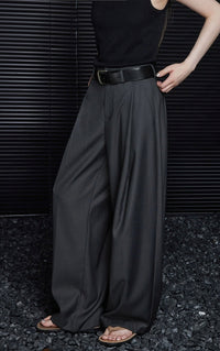 Grey High Waist Loose Straight Leg Pants_DI100384