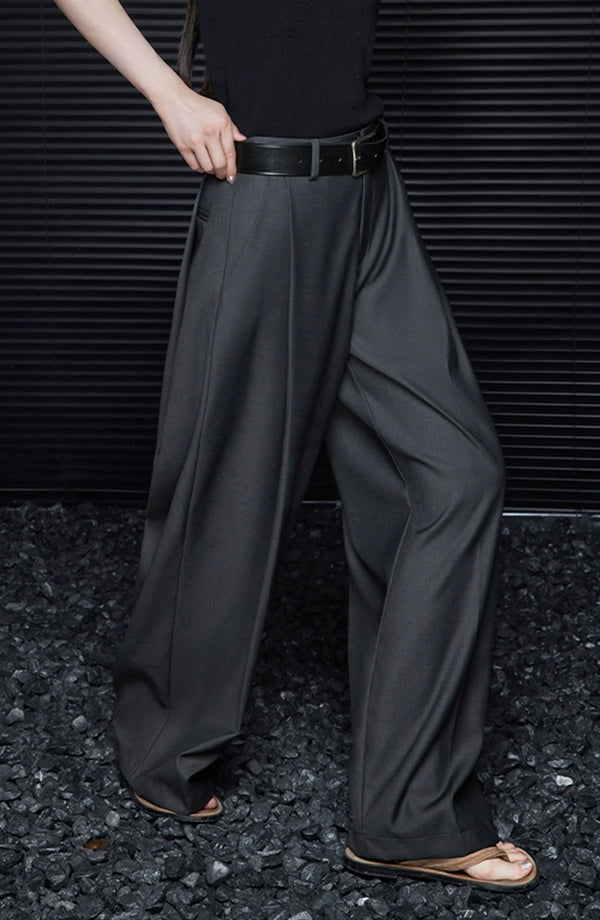 Grey High Waist Loose Straight Leg Pants_DI100384