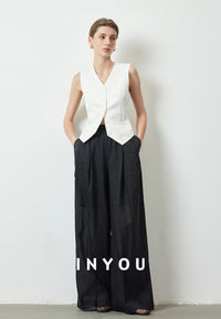 Loose And Thin Linen Vest_BDHL5985