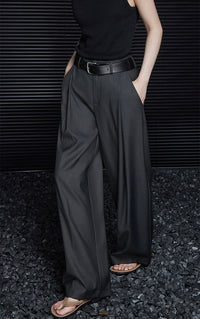 Grey High Waist Loose Straight Leg Pants_DI100384