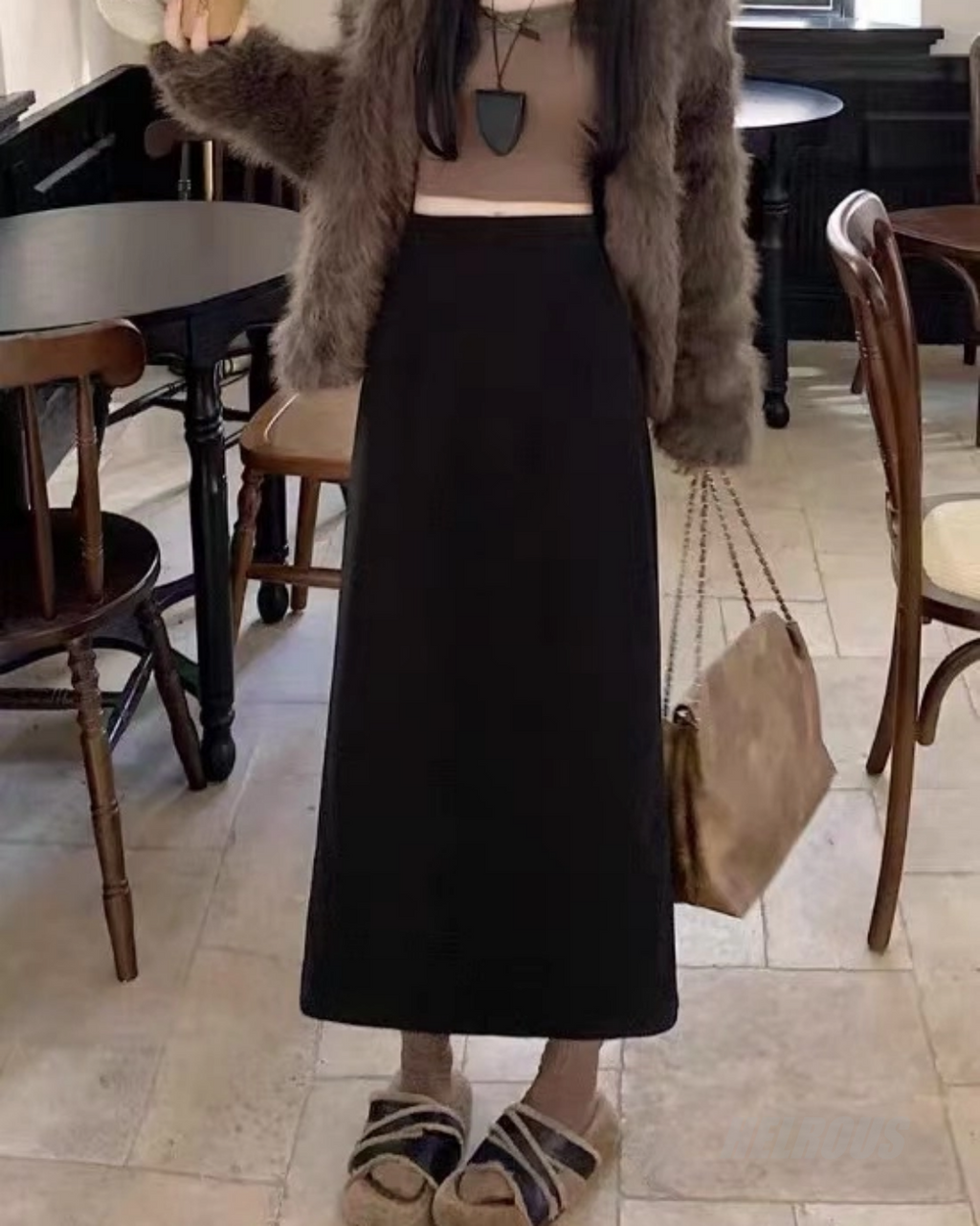 High-Waisted Thick Straight Skirt_BDHL7817