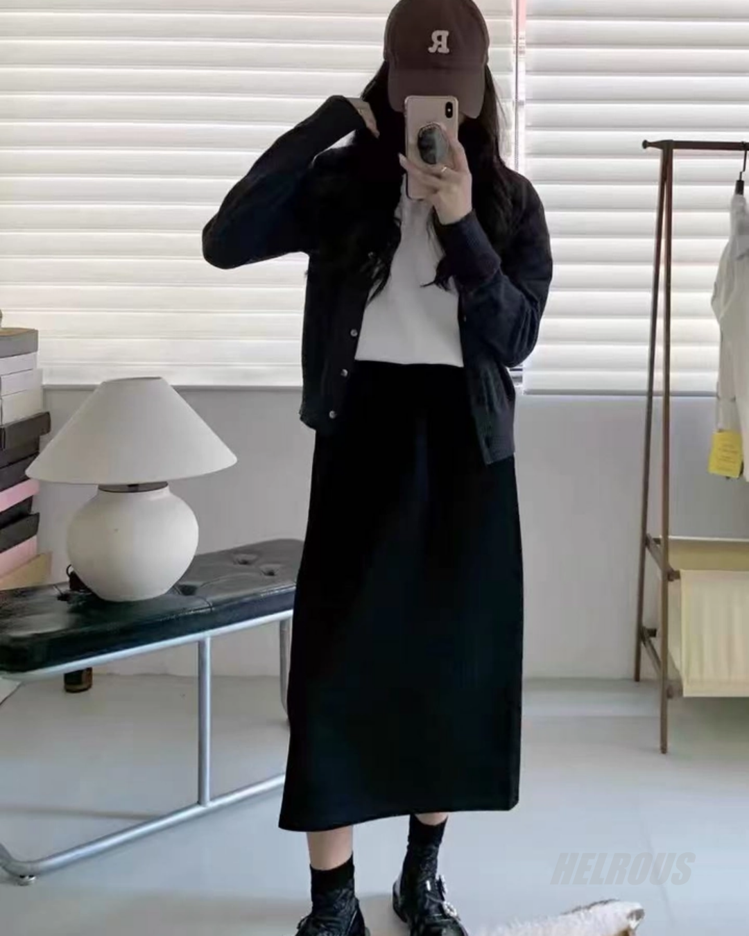 High-Waisted Thick Straight Skirt_BDHL7817