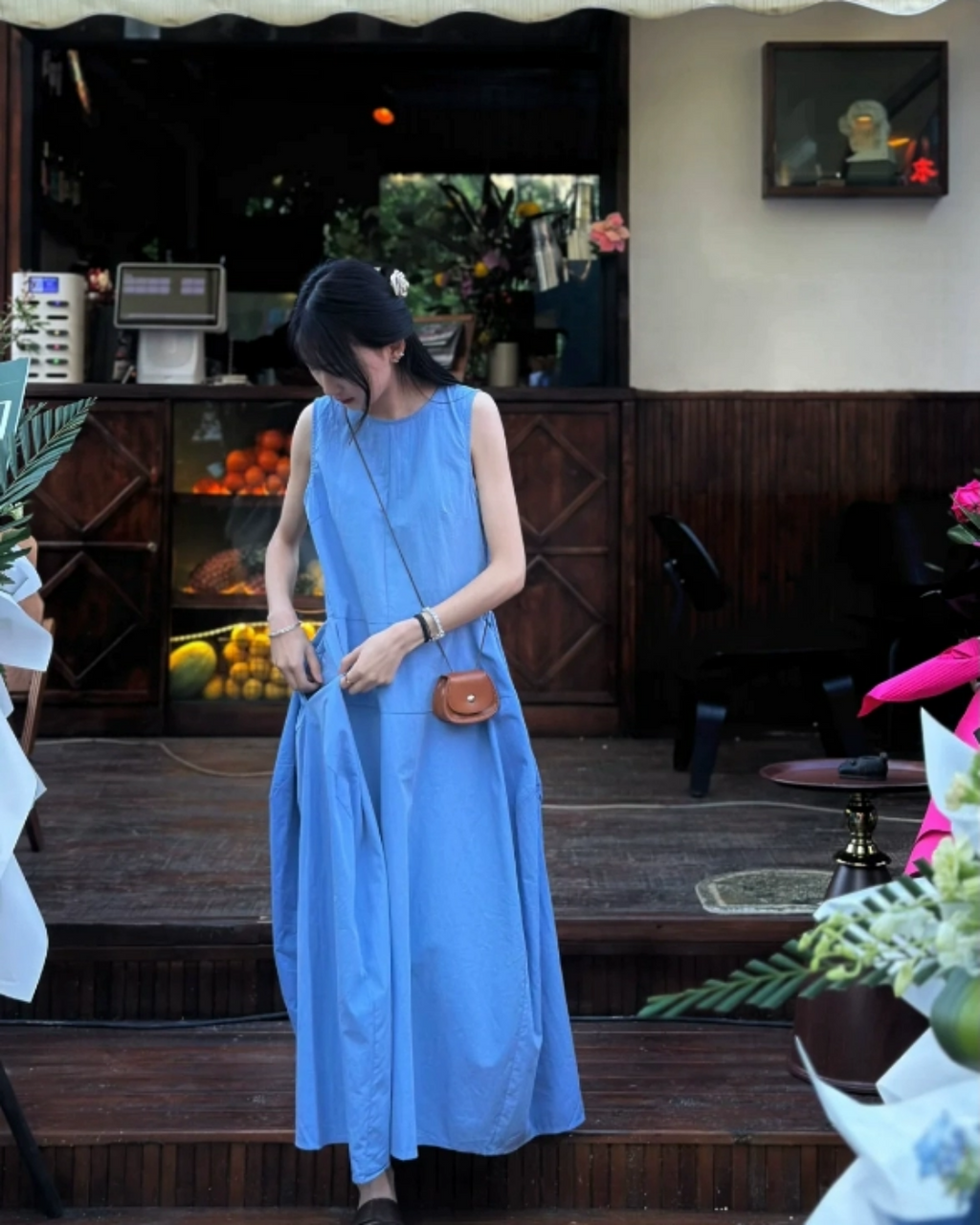 Sleeveless Blue Dress_BDHL7549