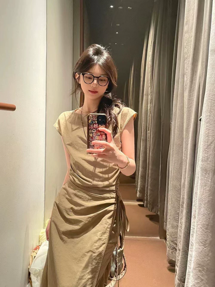 Sleeveless Tops And Slim Long Skirt Set_BDHL7564