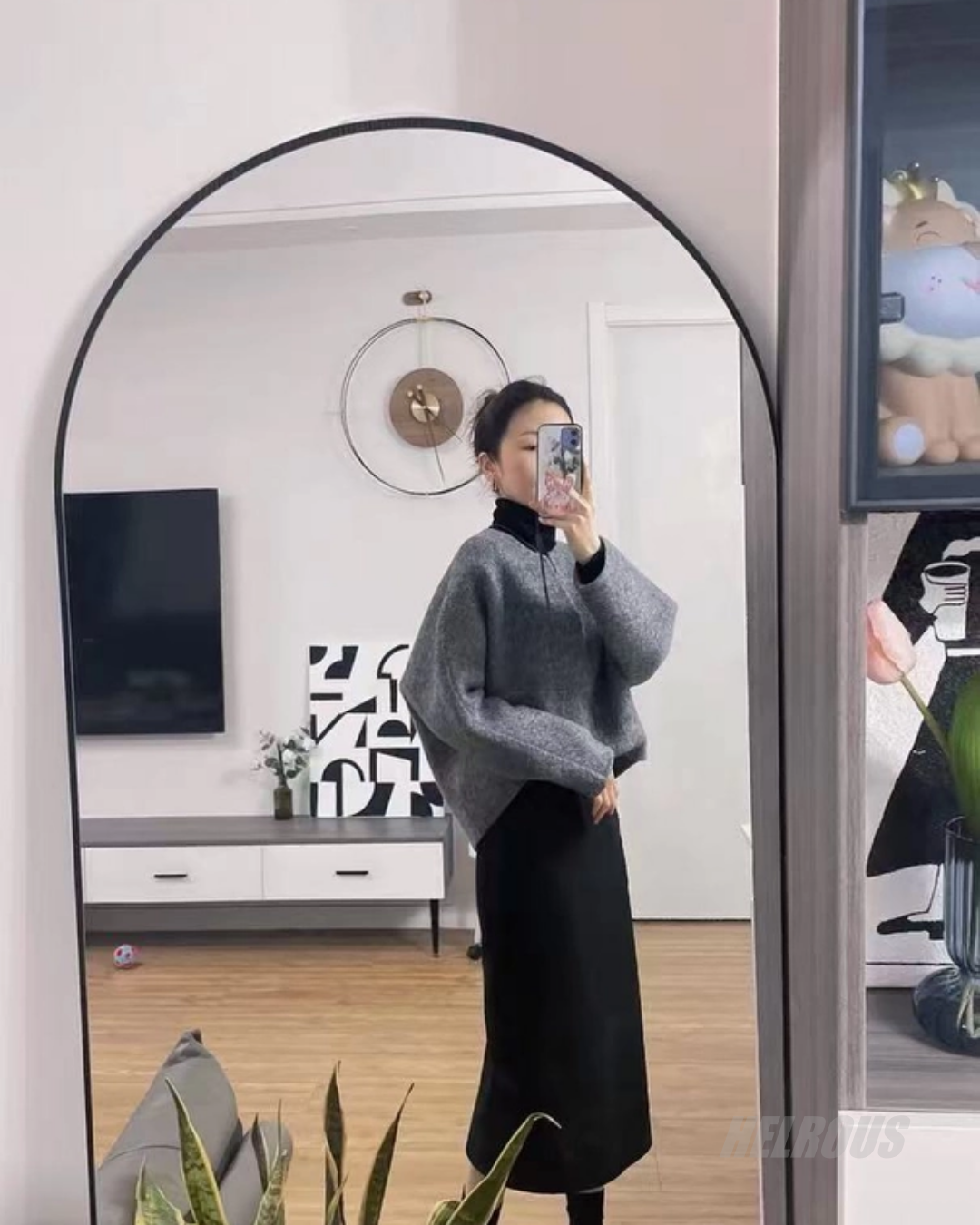 High-Waisted Thick Straight Skirt_BDHL7817