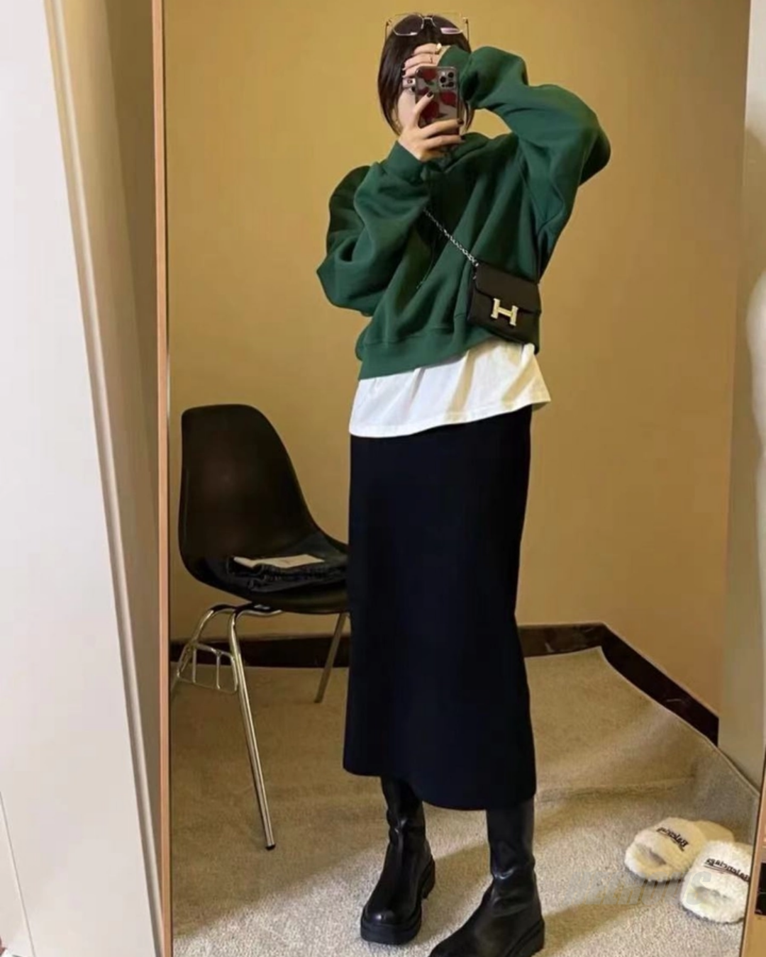 High-Waisted Thick Straight Skirt_BDHL7817