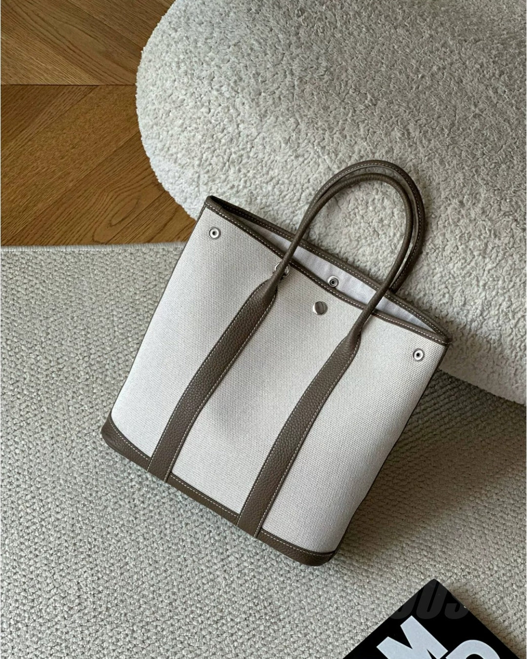 Striped Canvas Tote Bag_BDHL8385