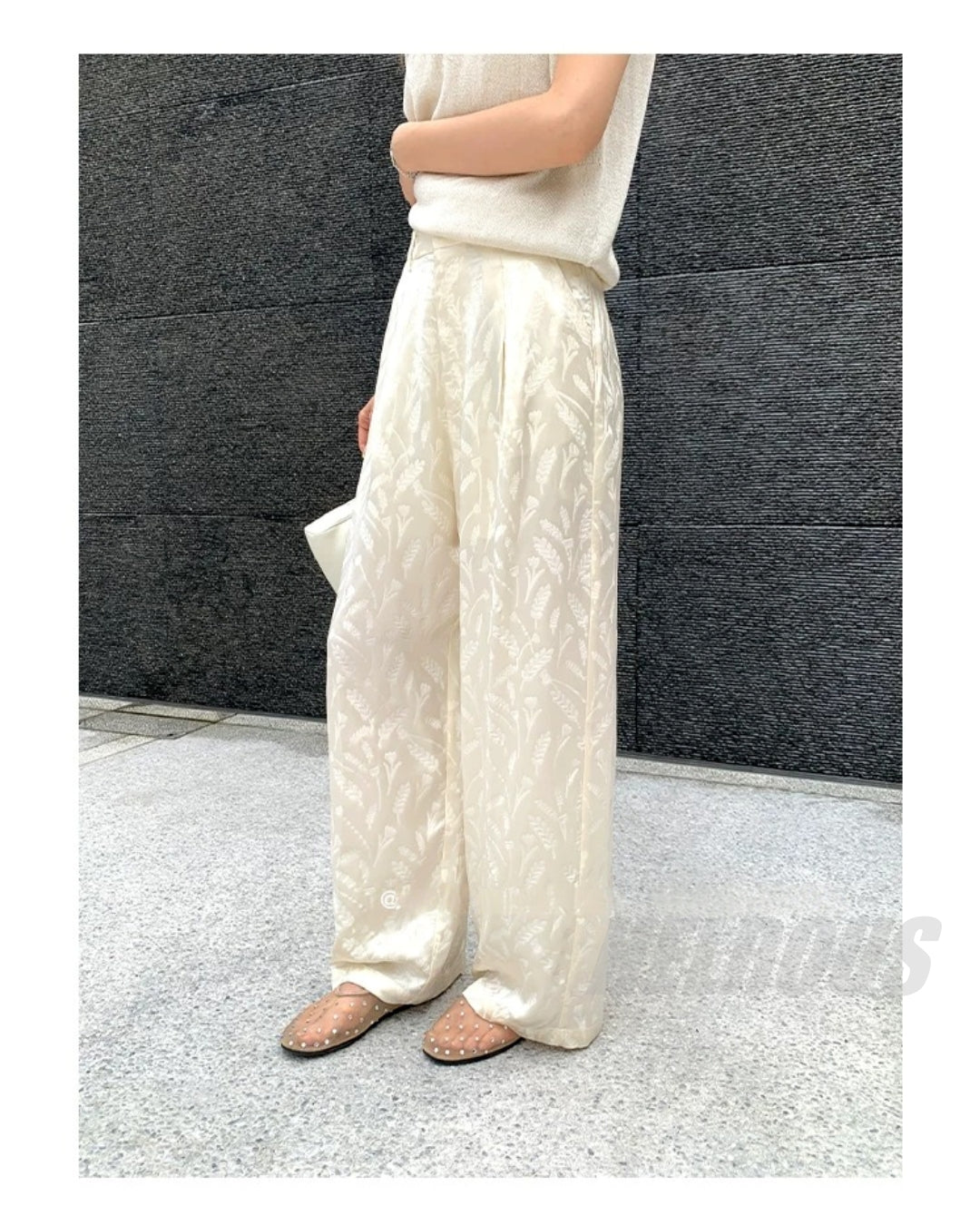 Acetate Jacquard Wide-Leg Cropped Pants_BDHL8334
