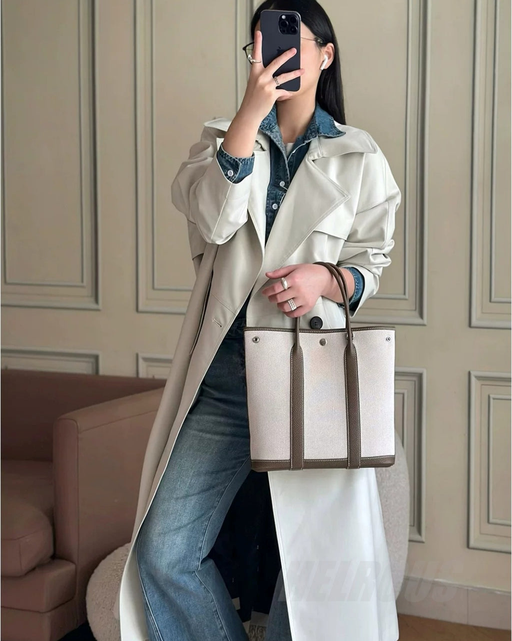 Striped Canvas Tote Bag_BDHL8385