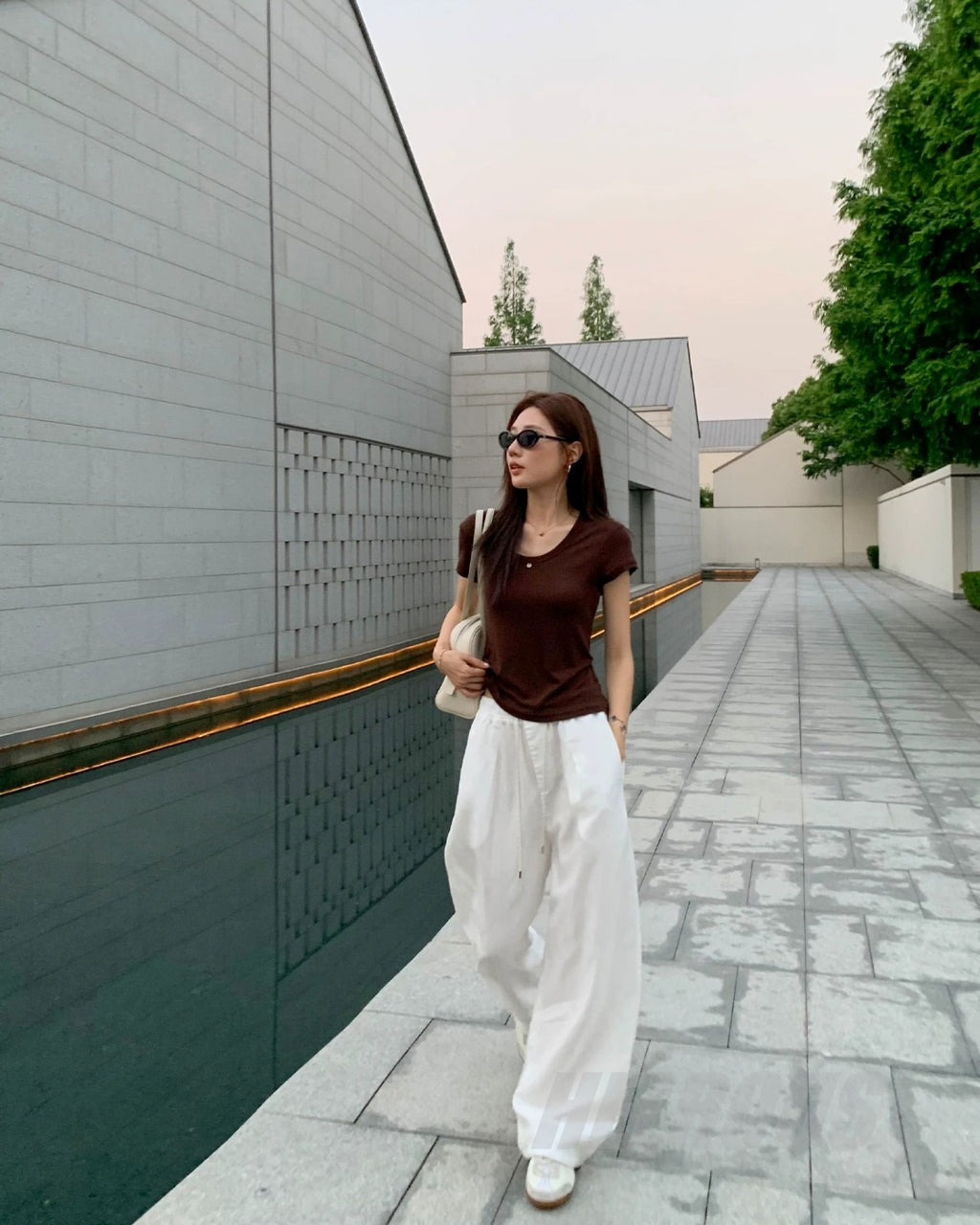 Tencel-Wool Slim Short-Sleeve Top_BDHL8335