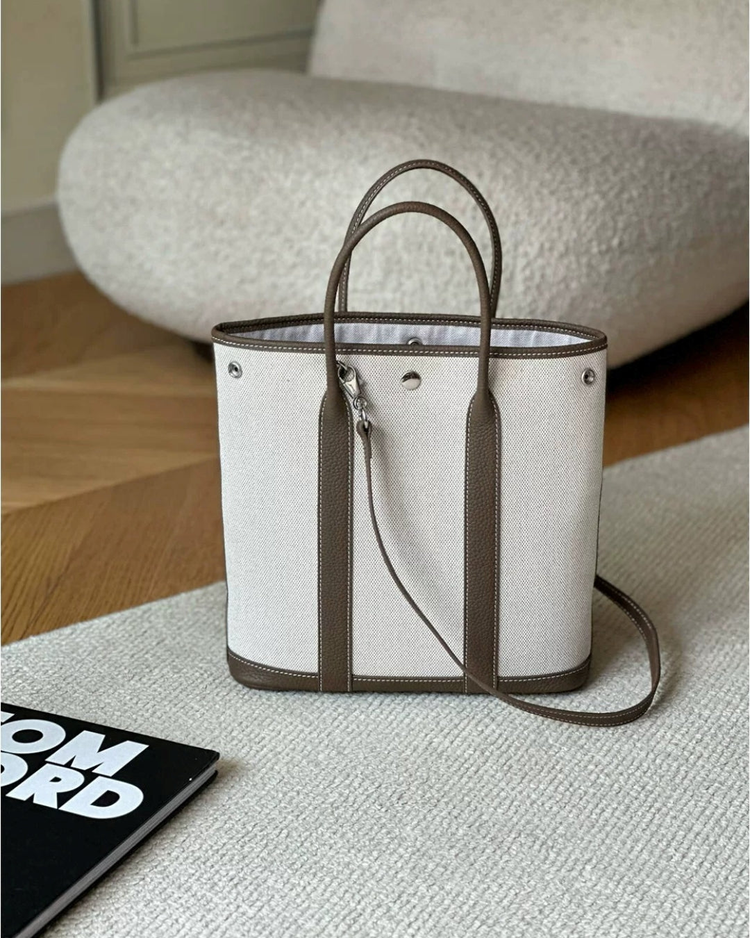 Striped Canvas Tote Bag_BDHL8385