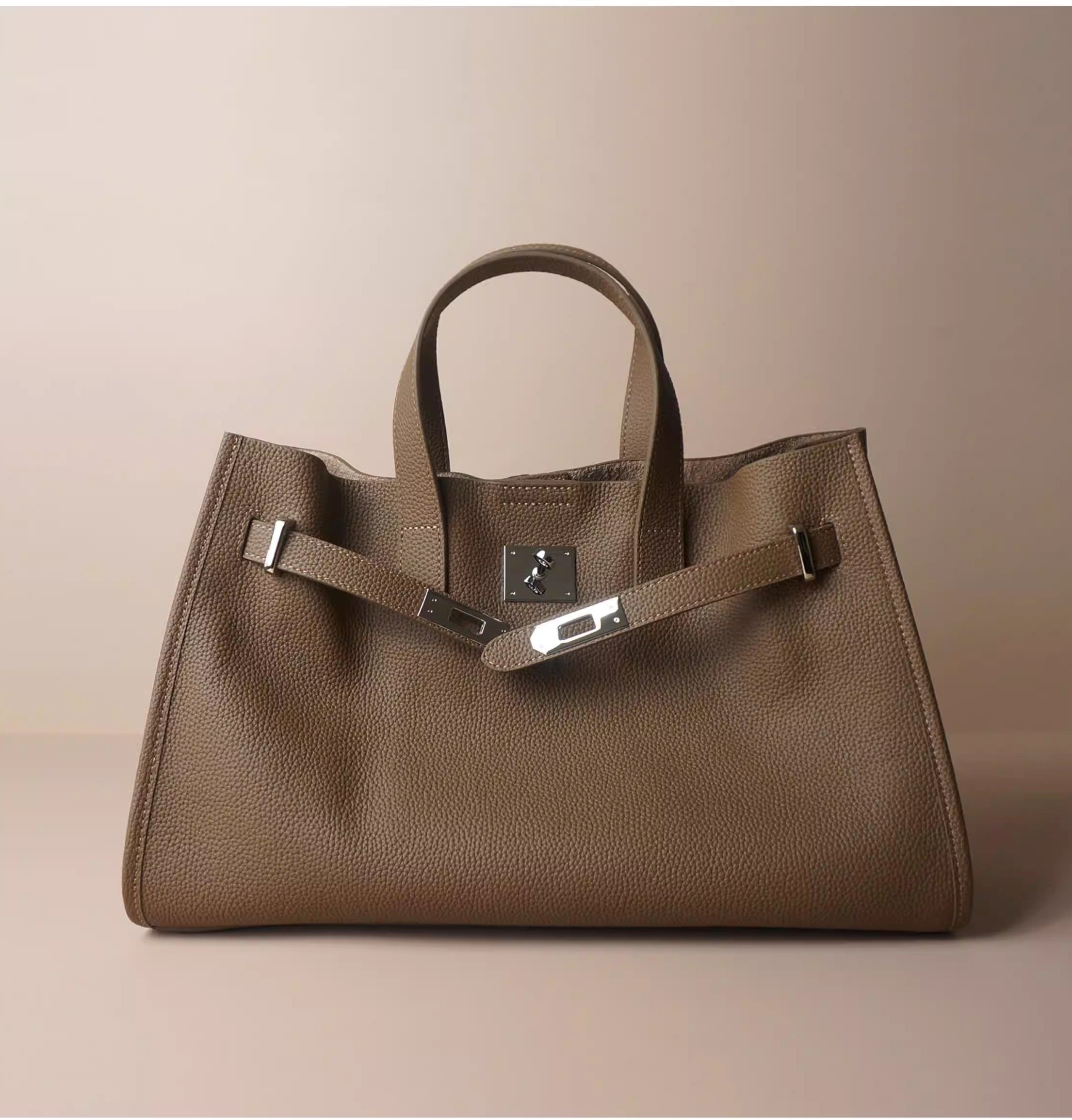 Genuine Leather Large Capacity Tote Bag_BDHL8190