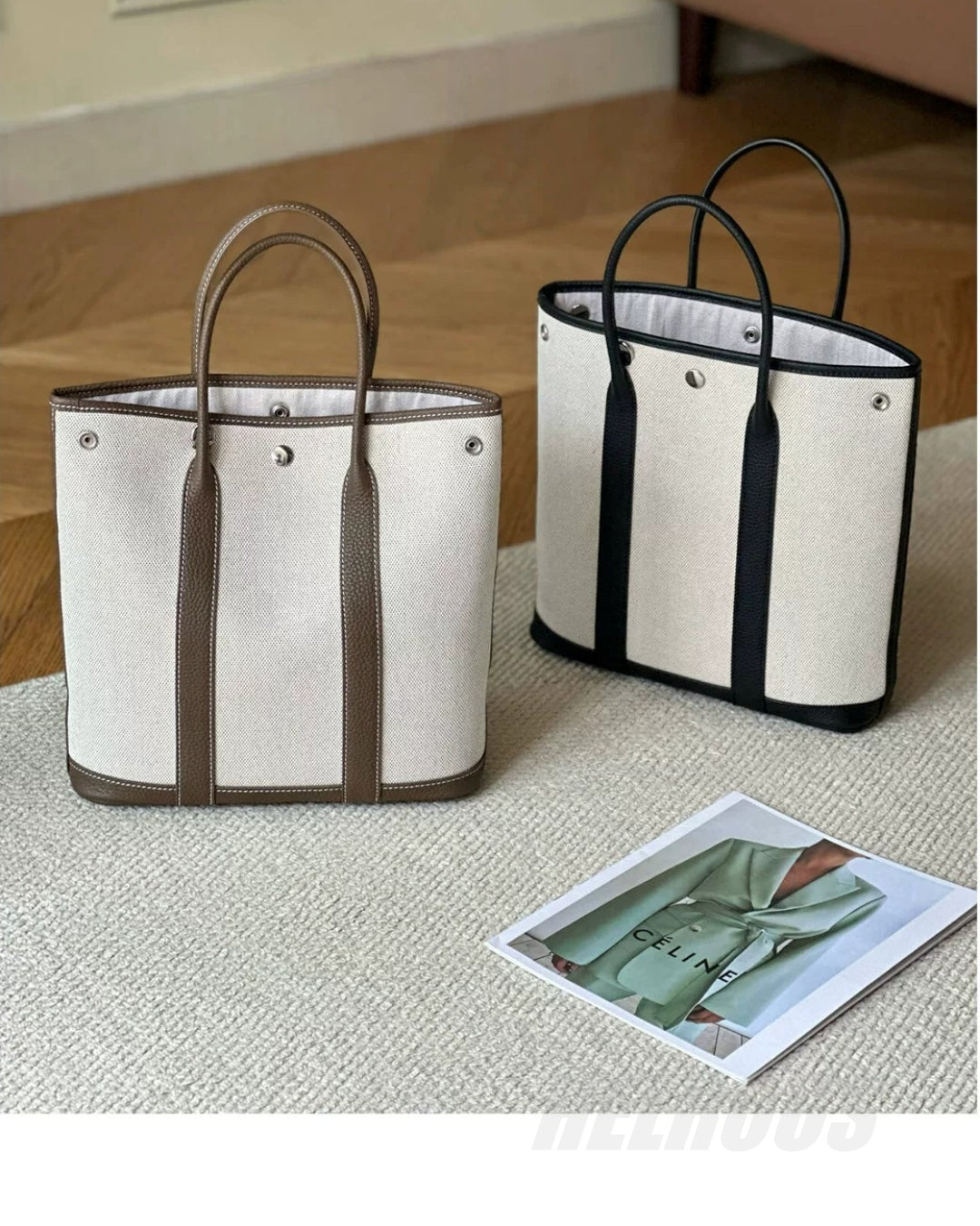 Striped Canvas Tote Bag_BDHL8385