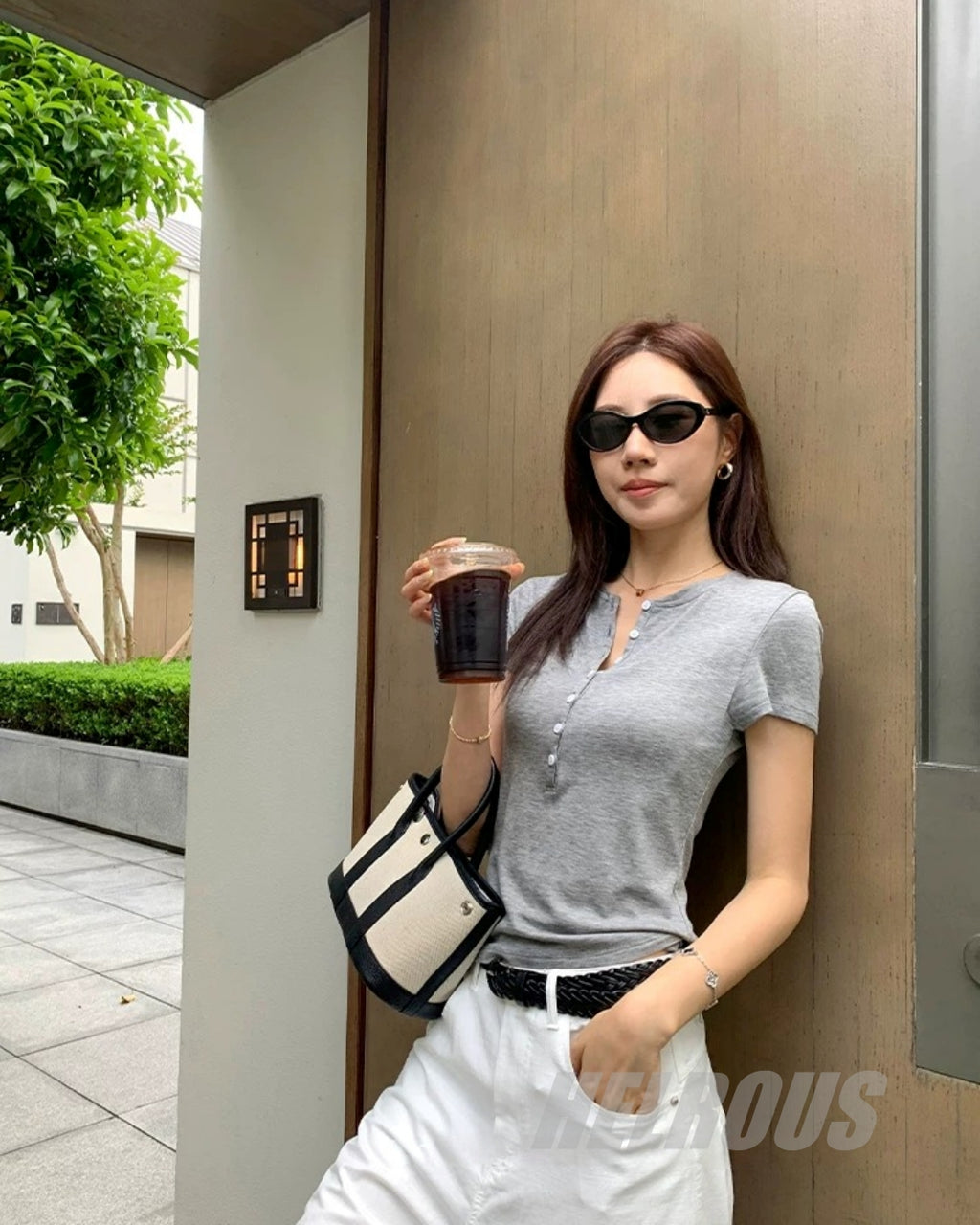 Tencel Henley Slim Short-Sleeve Top_BDHL8336