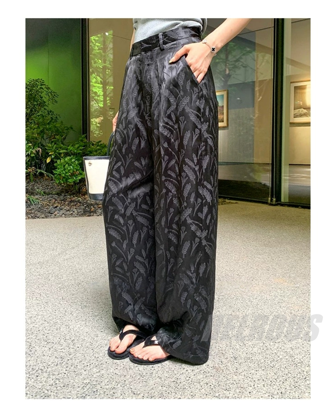 Acetate Jacquard Wide-Leg Cropped Pants_BDHL8334