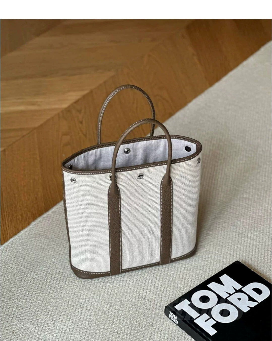 Striped Canvas Tote Bag_BDHL8385