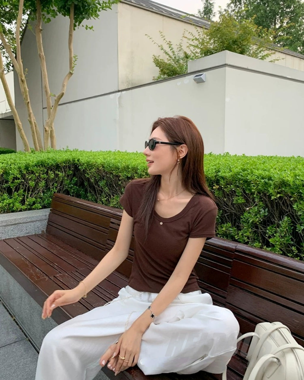 Tencel-Wool Slim Short-Sleeve Top_BDHL8335