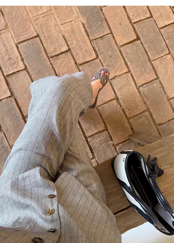 Linen Tencel Vest and Wide Leg Pants_BDHL8211